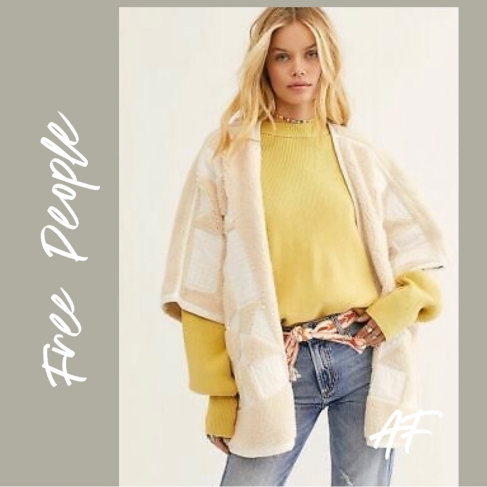 Free People Heirloom Cardigan Fleece Poncho NWOT